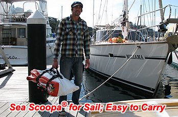 easy to carry man overboard retrieval device for sailing yachts