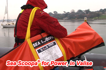 Sea Scoopa for power and rescue craft is easily transported in valise