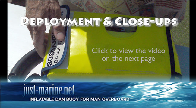 Inflatable man overboard dan buoy deployment demo