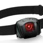 LED headlamp with red lens