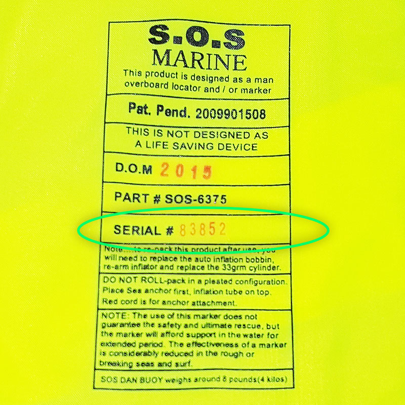 where to find dan buoy serial number