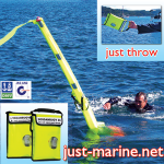 An improvement over the man overboard pole, the inflatable dan buoy
