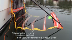 man overboard recovery device for power boats