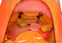 interior view of coastal life raft with canopy